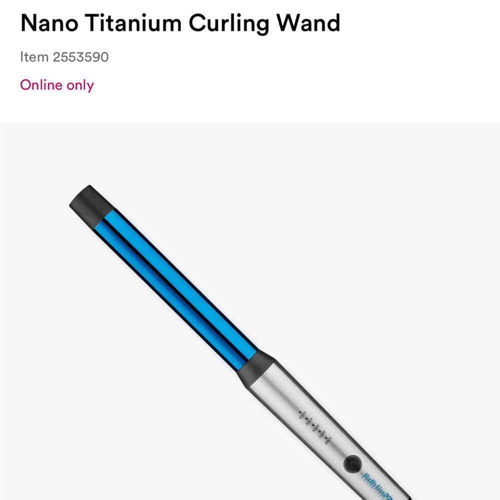 Babyliss PRO Nano 1” curling wand